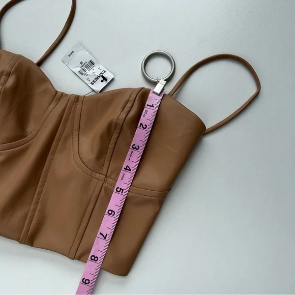Faux Leather Halter Corset Bustier Crop Top NWT Size XS - Picture 9 of 9
